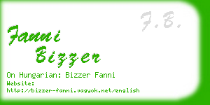 fanni bizzer business card